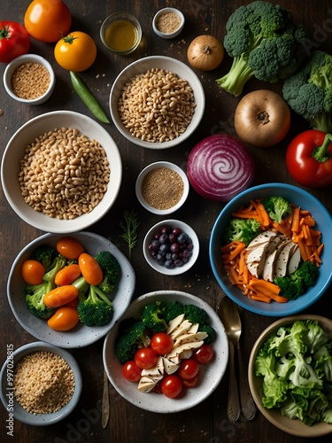 Vibrant meal showcasing fresh vegetables, lean proteins, and whole grains for wellness.