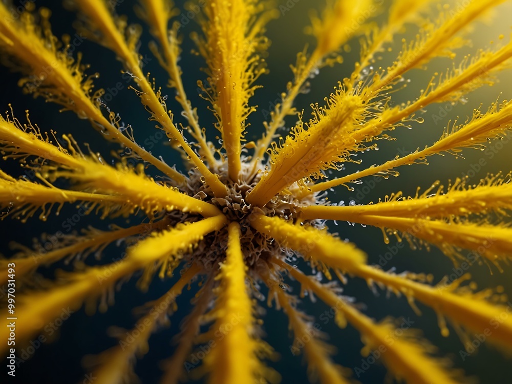 Vivid yellow color burst in macro photography. Vivid yellow color burst in macro photography.
