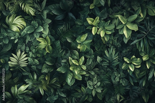 Wallpaper Mural Background of natural green with evergreen forest plants, ideal for minimalist wallpapers. Torontodigital.ca