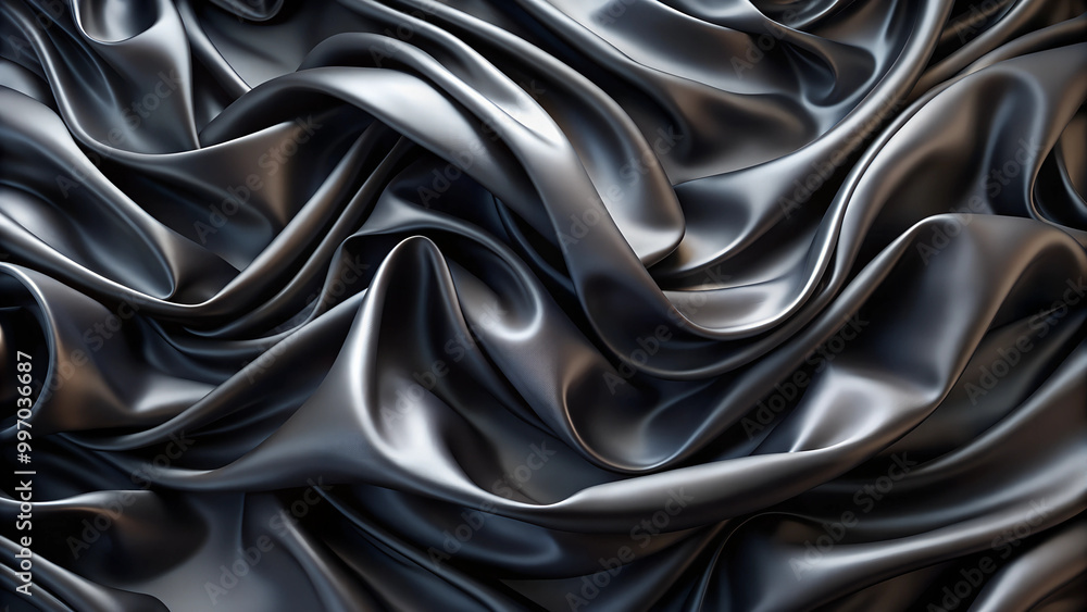 Black silk texture, luxurious abstract design with smooth draping and elegant folds Black silk texture, luxurious abstract design with smooth draping and elegant folds