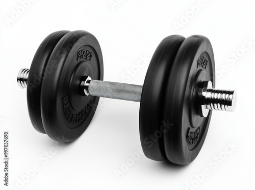 Isolated pair of gym dumbbells with transparent background