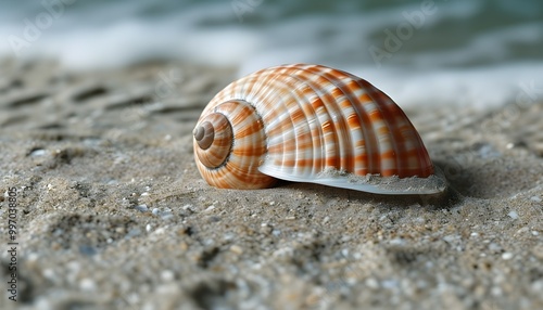 Coastal Texture of Sand and Seashells by the Sea