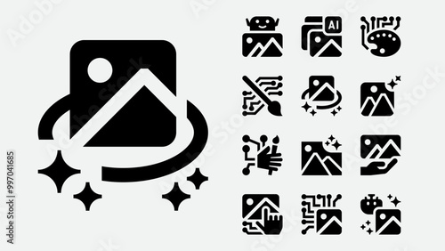 AI Art Generator Solid Icons