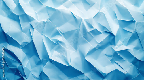 Abstract Background of Crumpled Blue Paper Texture