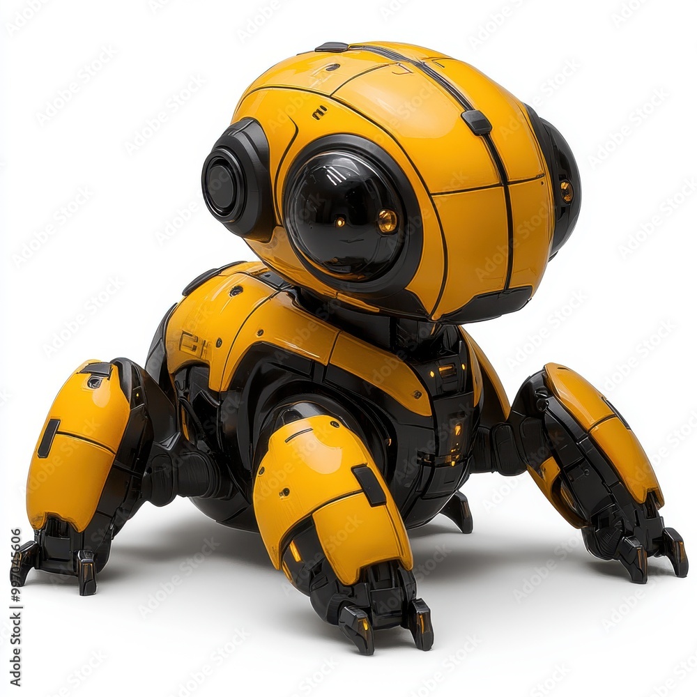Robotic dog designed for factory environments features a sleek yellow and black color scheme to enhance efficiency and productivity Robotic dog designed for factory environments features a sleek yellow and black color scheme to enhance efficiency and productivity