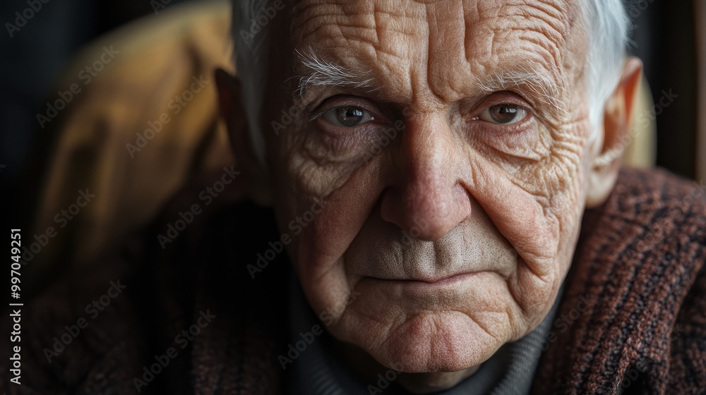 Elderly person satisfied with health, life and funeral insurance. Elderly person satisfied with health, life and funeral insurance.