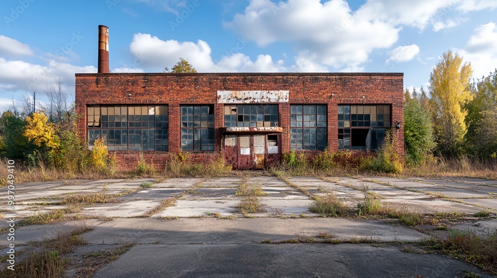 The old brick building is empty and abandoned The old brick building is empty and abandoned