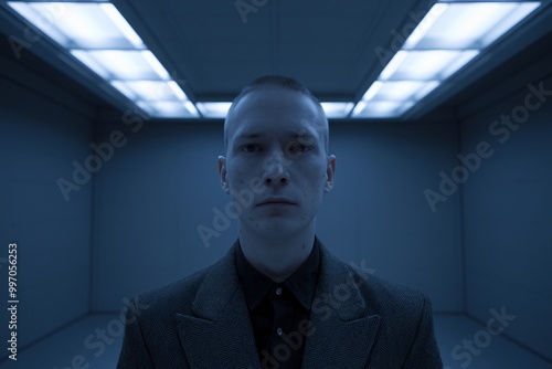 Wallpaper Mural Intense Gaze in Minimalist Setting  Torontodigital.ca