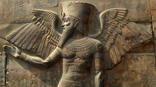 Ancient Sumerian Gods old anunnaki structure of Anunnaki. Enlil, Enki, Ea, El, Ishtar, and Inanna in Sumerian Religion and Mythology, sumerian Anunnaki structures. Anunnaki Sumerian god Enlil. photo