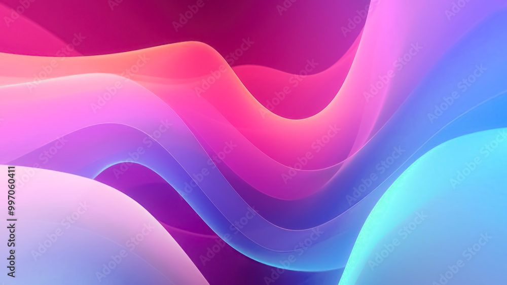Illustration of an abstract background with neon red pink purple blue wavy shaped waves with effects Illustration of an abstract background with neon red pink purple blue wavy shaped waves with effects