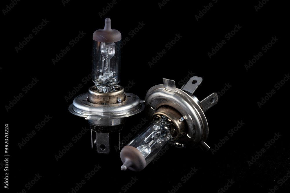 Two vehicles headlights on a black background Two vehicles headlights on a black background