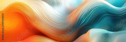 Flowing Gradient Waves. Dynamic Striped Design with Soft Line Artistic Elements