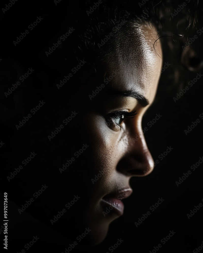 Pensive Gaze in Shadows Pensive Gaze in Shadows