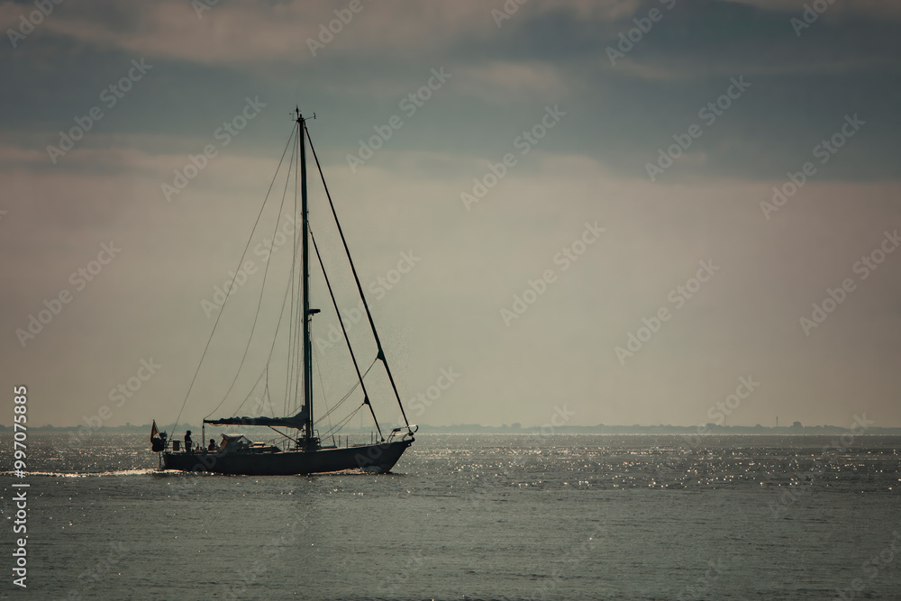 Fototapeta premium sailing in the sunset