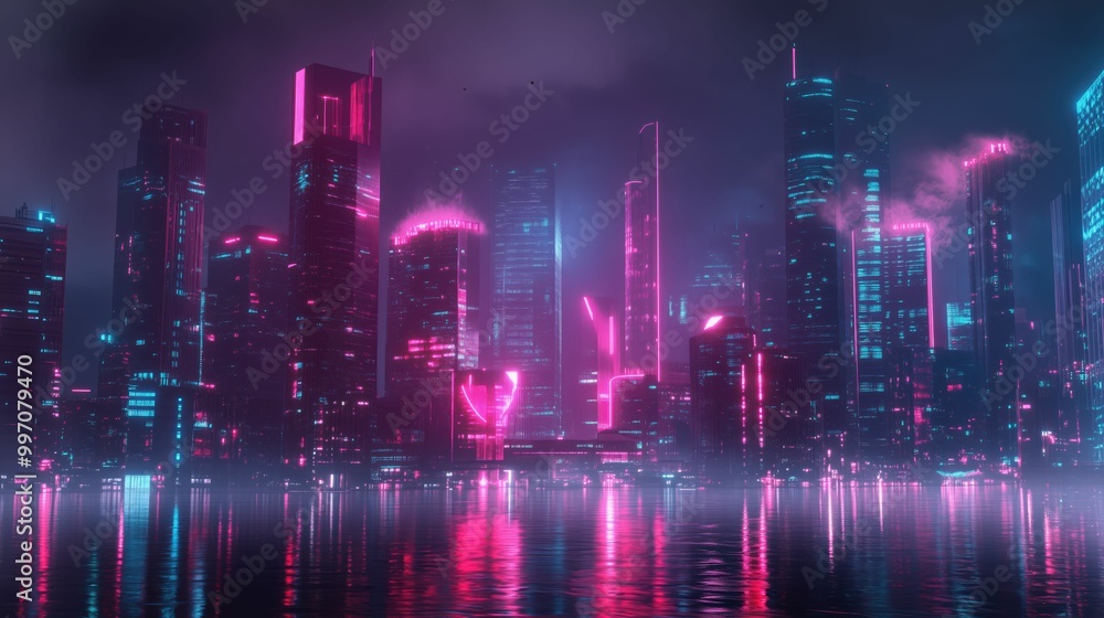 Neon Metropolis at Night Neon Metropolis at Night