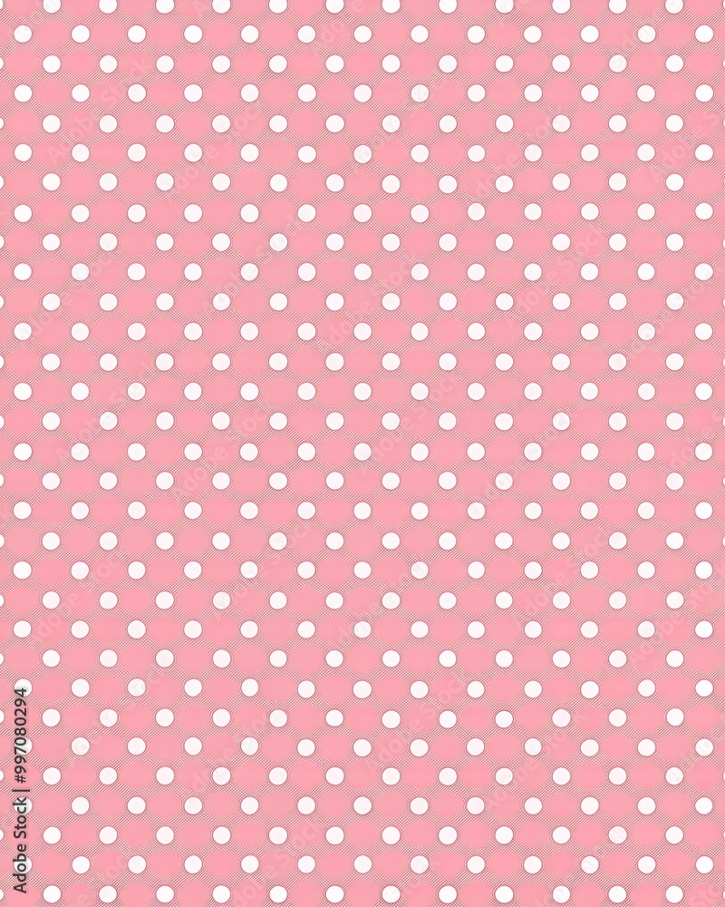White Polka Dot Pattern on Light Pink Background White Polka Dot Pattern on Light Pink Background