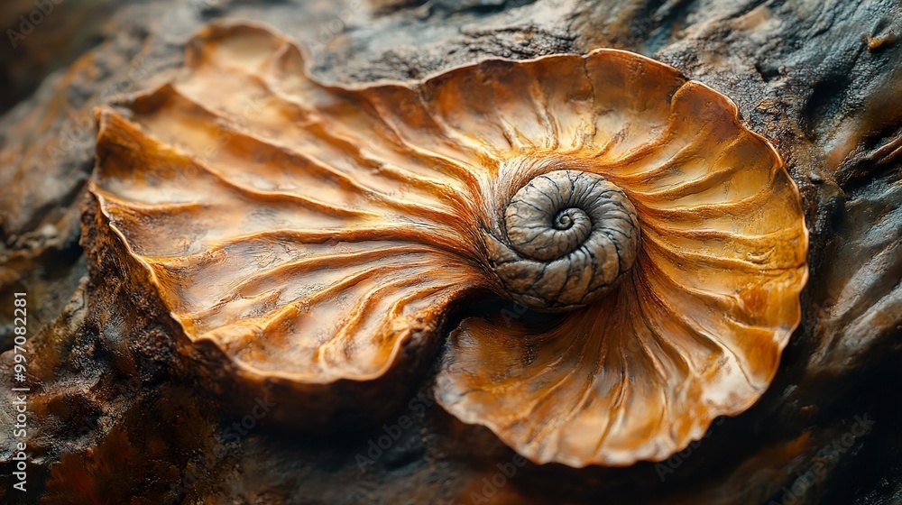 Golden Shell: A Close-Up Look at Nature's Spiral Golden Shell: A Close-Up Look at Nature's Spiral