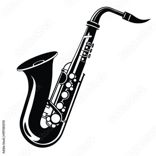 saxophone-silhouette vector illustration