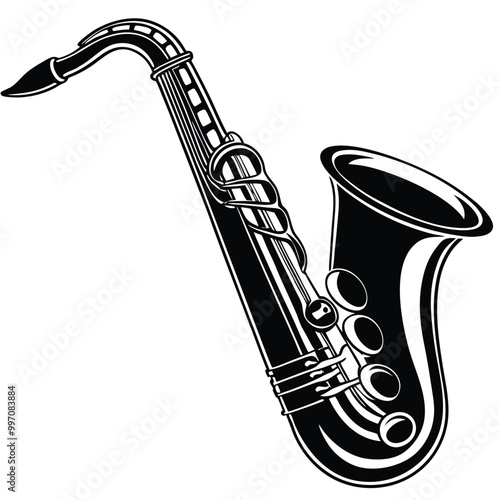 saxophone-silhouette vector illustration