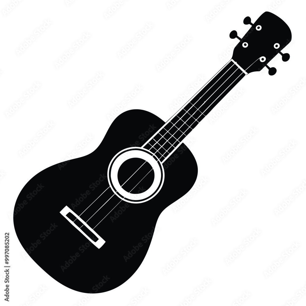 Guitar vector silhouette on a whit background Guitar vector silhouette on a whit background