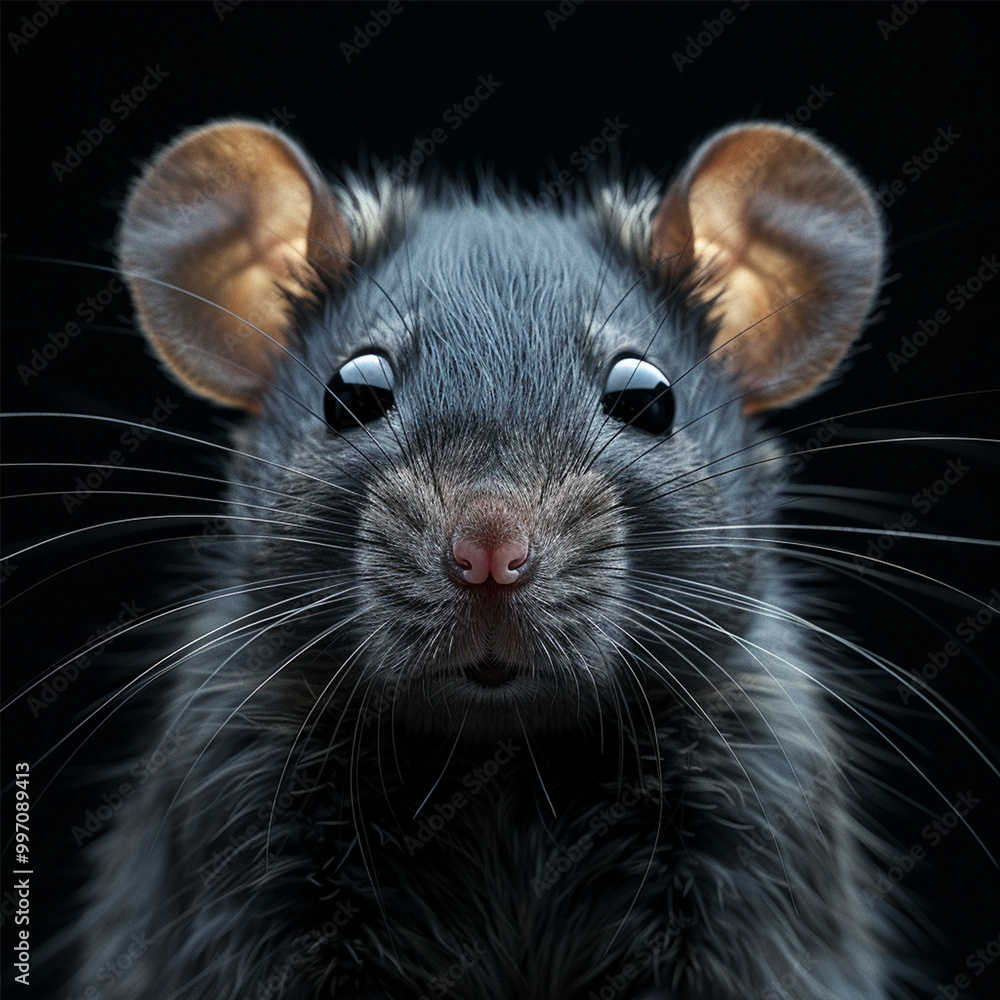 rat on a black background rat on a black background