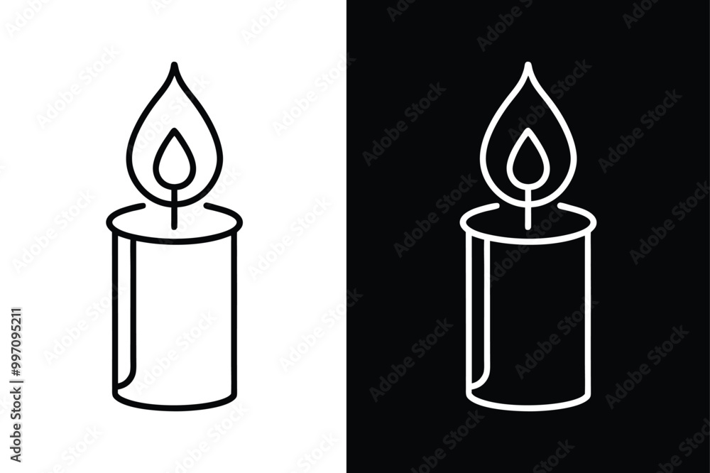 Christmas candles isolated on white background. Candle icon, logo isolated on white background. Christmas candles isolated on white background. Candle icon, logo isolated on white background.