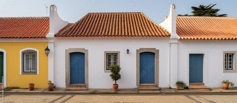 Row of Traditional Portuguese Houses Row of Traditional Portuguese Houses