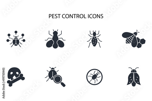 Pest control icon set.vector.Editable stroke.linear style sign for use web design,logo.Symbol illustration.