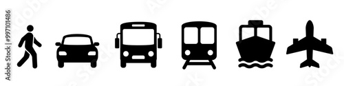 Transport icon. Transportation icon set.
