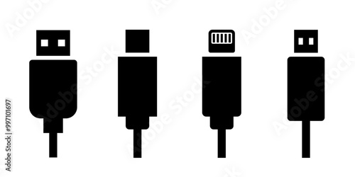 Phone charger icon. Usb charger icon.