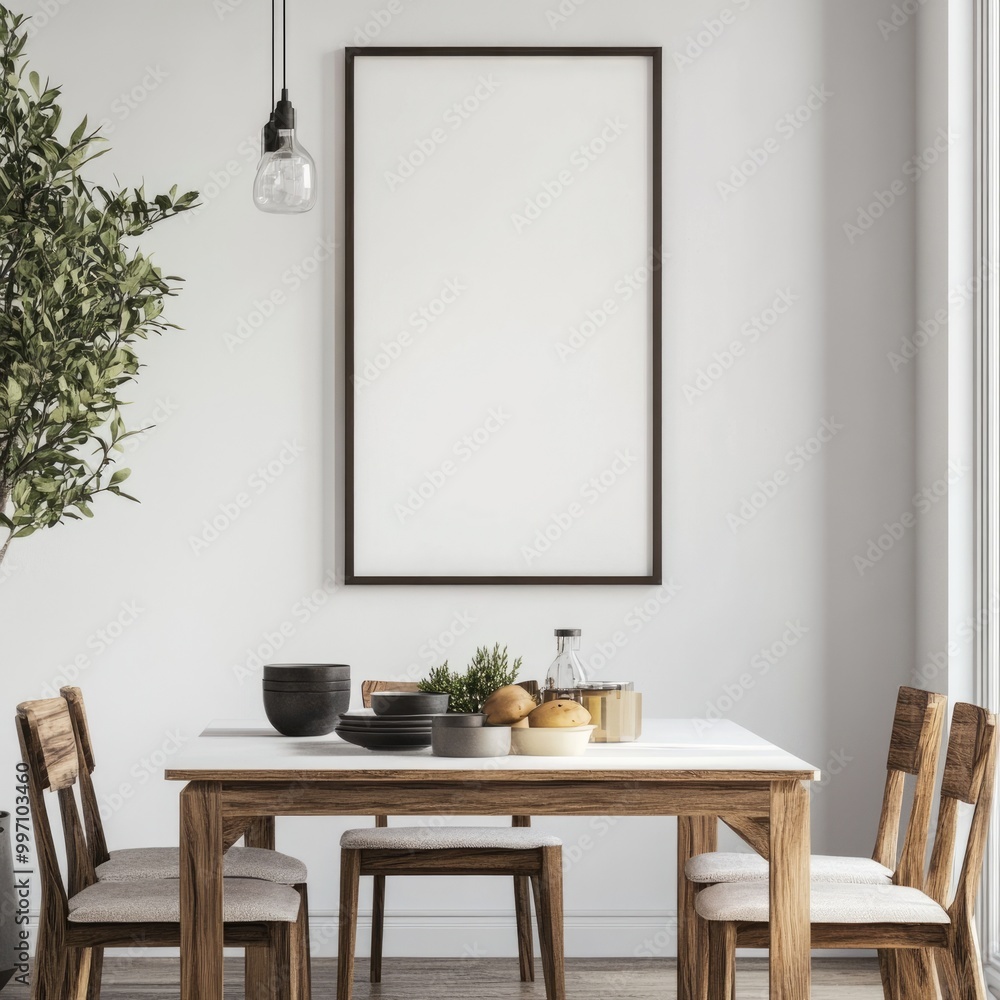 Minimalist Dining Room Interior Design with Contemporary Furniture and Decor