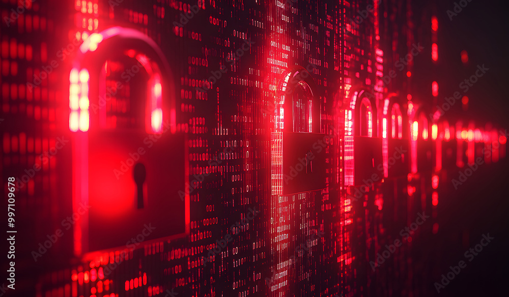 Cybersecurity Locks with Data Background Design Cybersecurity Locks with Data Background Design