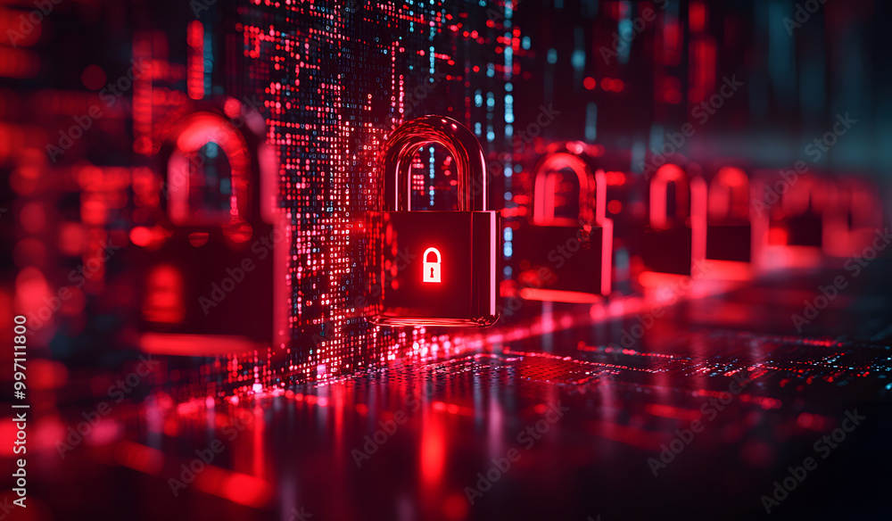 Cybersecurity Locks with Data Background Design Cybersecurity Locks with Data Background Design