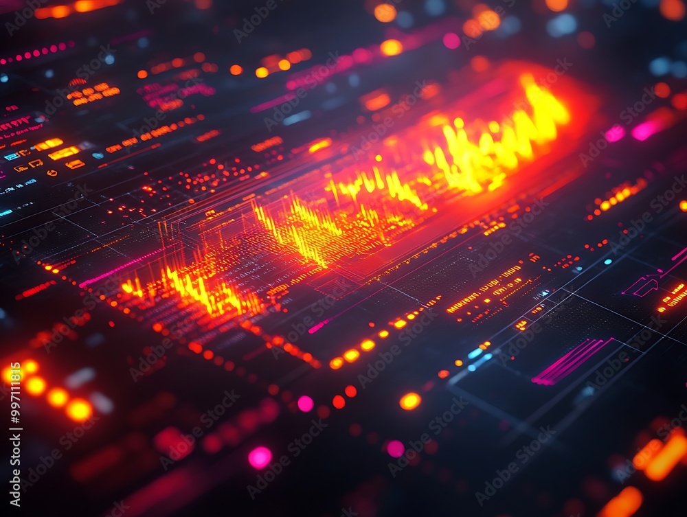Abstract Futuristic Digital Art: Glowing Interface and Data Visualization Abstract Futuristic Digital Art: Glowing Interface and Data Visualization