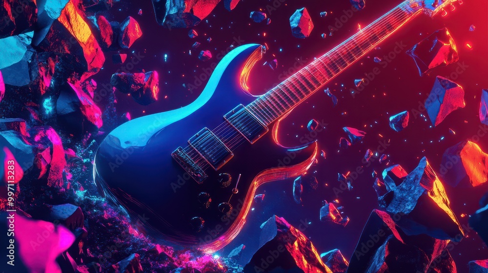 Obraz premium Rock music background. Rock poster. Background for music festival or concert poster or flyer, design template