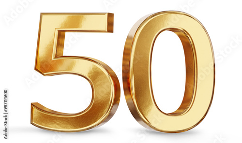 50 golden fifty symbol 3d-i...