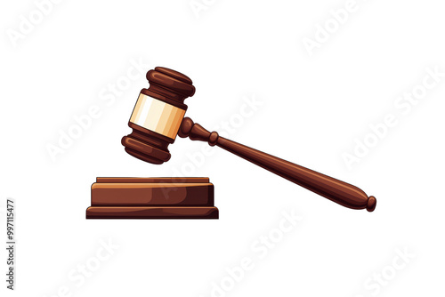 Gavel isolated on transparent background.