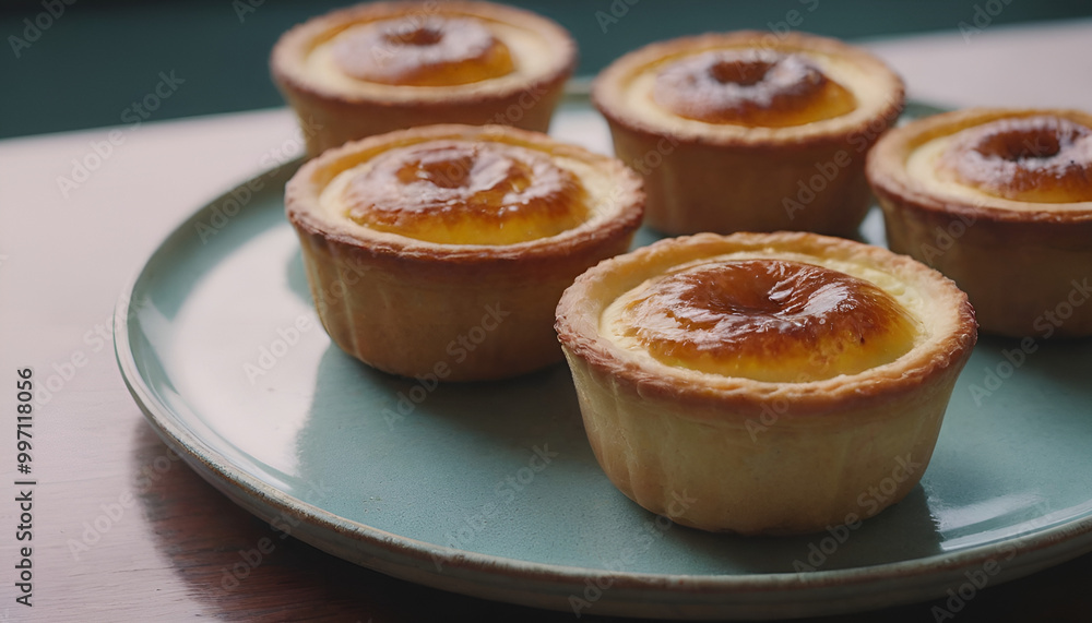 pastel de nata on a plate pastel de nata on a plate