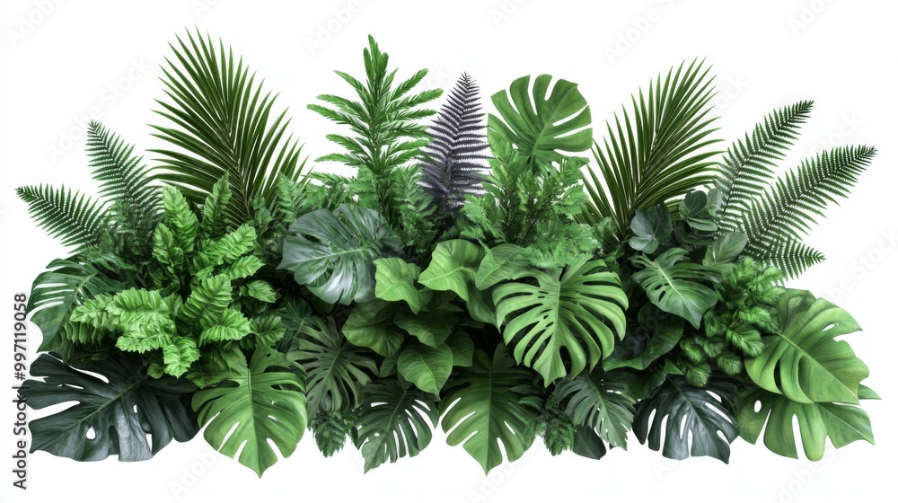A collection of tropical plants featuring lush green foliage and diverse leaves, including ferns, monstera, and palm fronds, showcasing the beauty of nature. A collection of tropical plants featuring lush green foliage and diverse leaves, including ferns, monstera, and palm fronds, showcasing the beauty of nature.