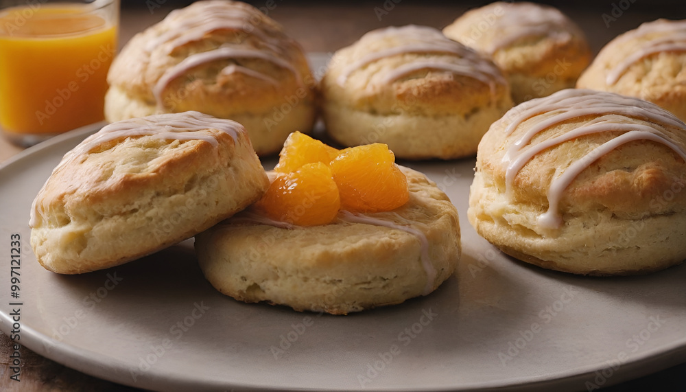 orange scones on a plate orange scones on a plate