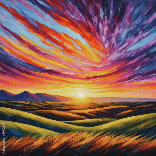 sunset in the mountains