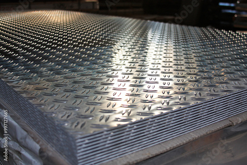 Aluminum Tread Brite Sheet.  Aluminum Diamond Plate photo