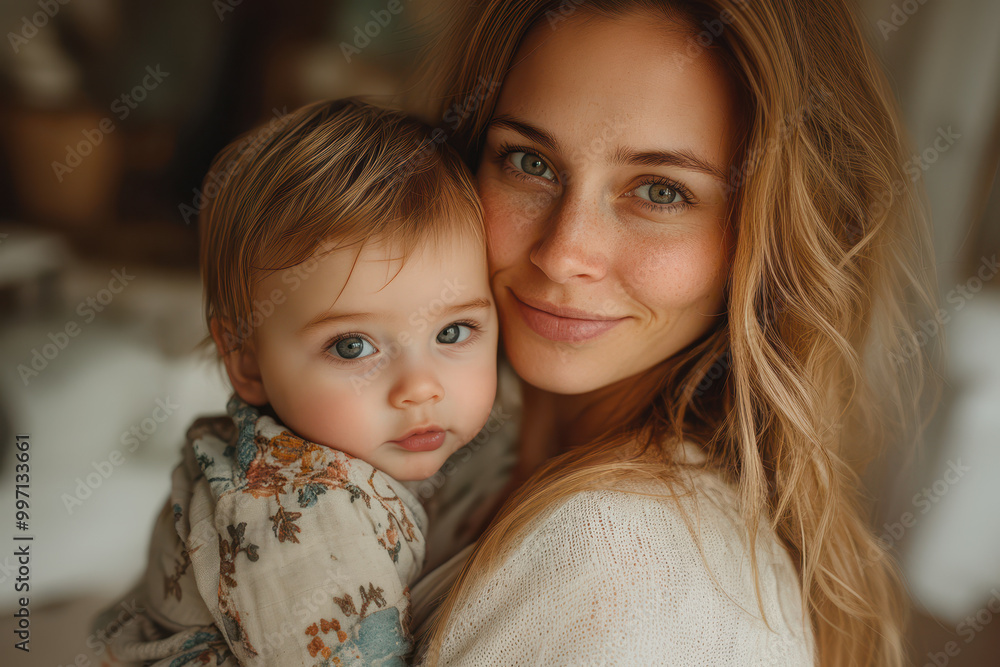 Newborn baby and mother smiling at the camera. Happy young woman holding a newborn. Newborn baby and mother smiling at the camera. Happy young woman holding a newborn.