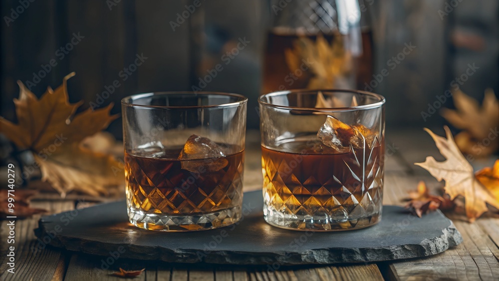 Maple Old Fashioned cocktail, fall cocktail Maple Old Fashioned cocktail, fall cocktail