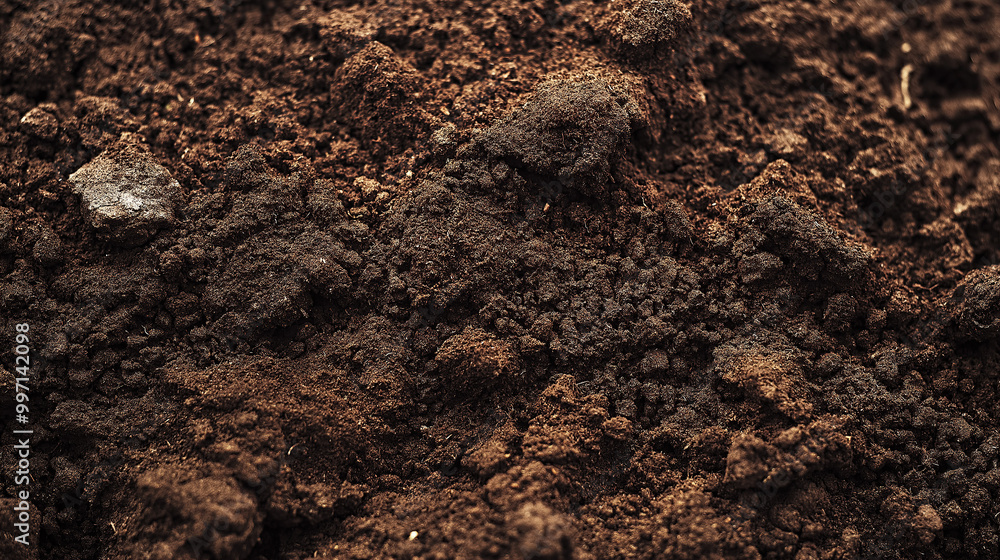 Brown soil ground closeup. Farming or gardening dirty earth textured surface, fertile natural humus for plant growth, agronomy, sowing, quality Brown soil ground closeup. Farming or gardening dirty earth textured surface, fertile natural humus for plant growth, agronomy, sowing, quality