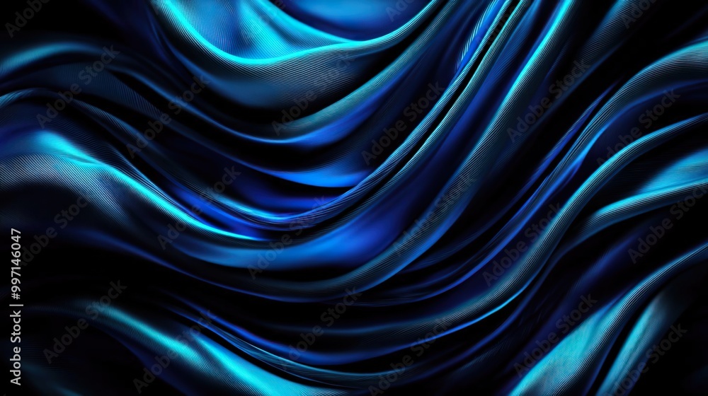 Obraz premium A textured blue background featuring soft abstract waves, evoking a calm and peaceful atmosphere, perfect for relaxation and meditation themes.