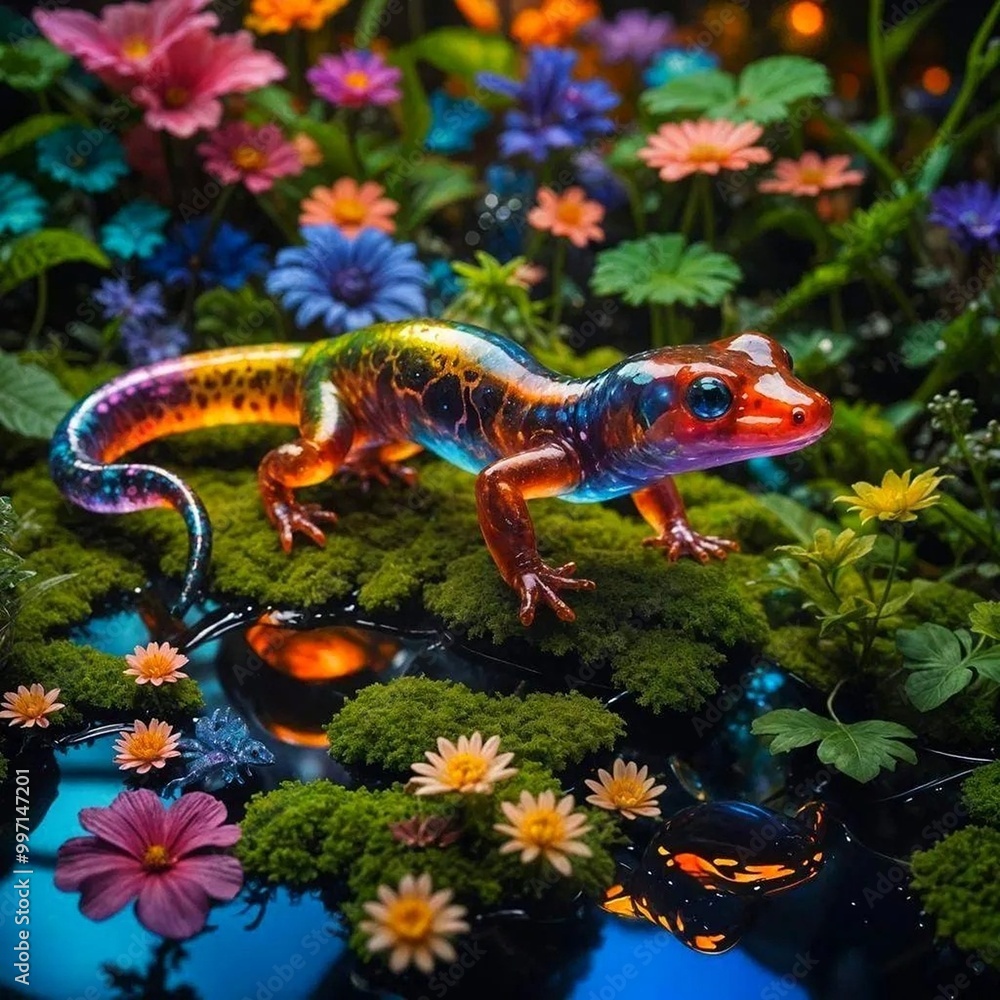 Obraz premium lizard on the rock