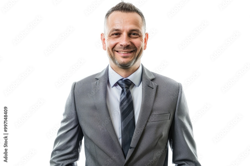 Full body portrait of happy smiling business man isolated on white background Full body portrait of happy smiling business man isolated on white background