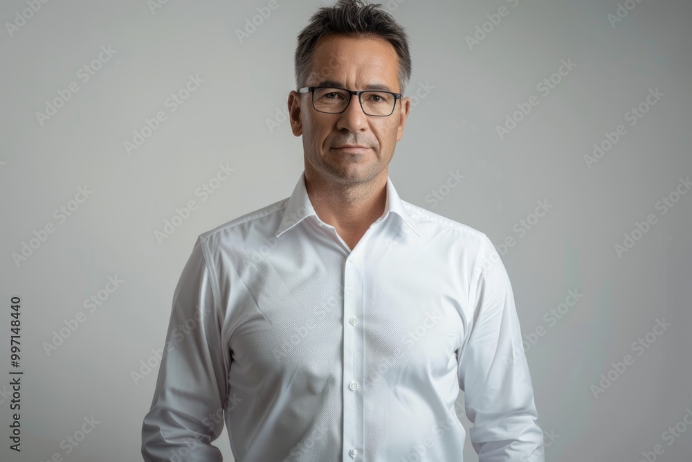 Confident businessman in white shirt isolated on white background. Confident businessman in white shirt isolated on white background.