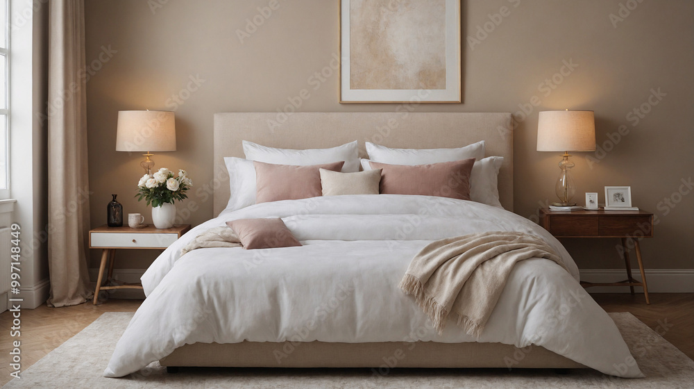 A decent master bedroom interior design template, high-resolution 3d illustration interior rendering. A decent master bedroom interior design template, high-resolution 3d illustration interior rendering.